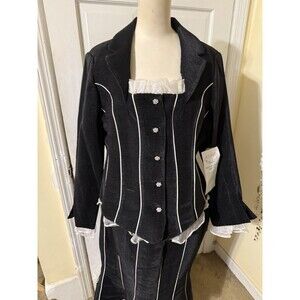 Ashro 2 Piece Black and White Skirt Suit Women Size 16